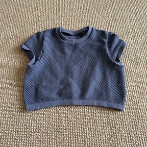 SKIMS Blue Textured Crop Top